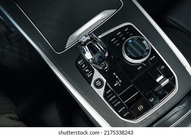 Luxury Car Gear Shifter Knob Close Up