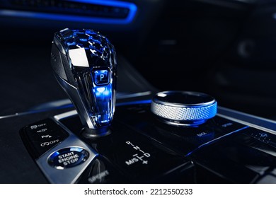 Luxury Car Gear Shifter Knob Close Up