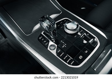 Luxury Car Gear Shifter Knob Close Up