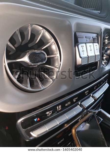 luxury car interior buttons\
close up