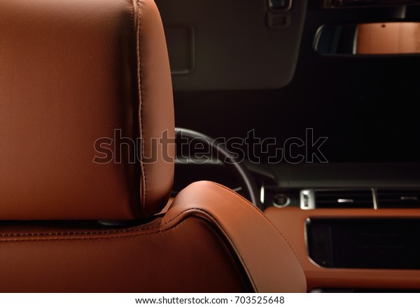 Luxury Car Interior Dash Board Orange Stock Image Download Now