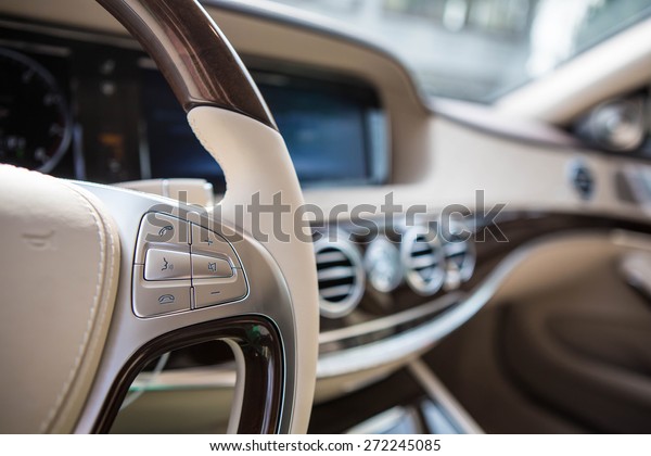 Luxury car interior details. Shallow DOF -\
selective focus