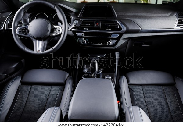 Luxury car interior of a modern car. Dashboard of a\
modern car