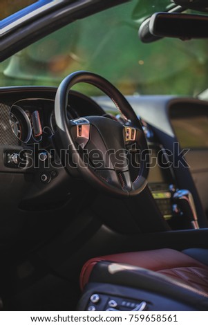 Luxury Car Interior Showing Steering Wheel Stock Photo Edit