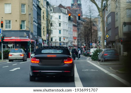Luxury car on the road in Dusseldorf 