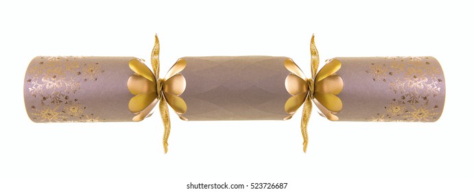 Luxury Christmas Cracker On A White Background