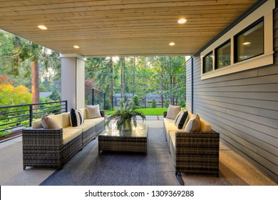 Luxury Covered Patio With Cozy Interior