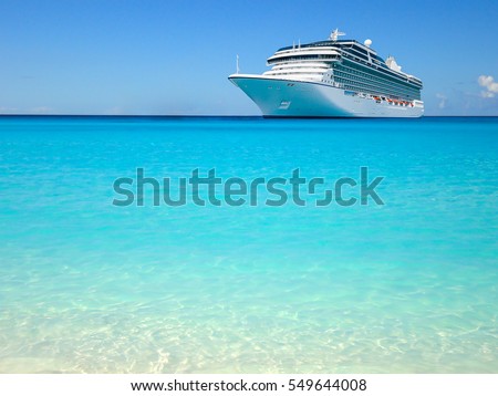 Luxury cruise ship in the Caribbean.