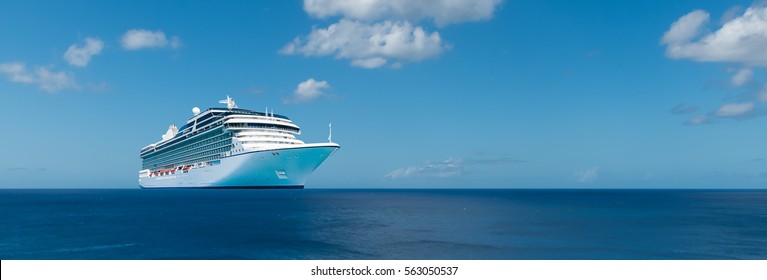 Luxury cruise ship / vacation banner.
