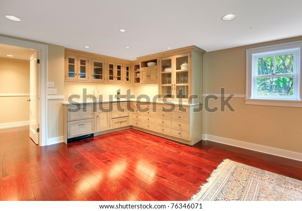 Luxury Custom Build Small Kitchen Basement Stock Photo Edit