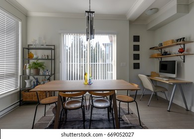 Luxury Dining Room And Small Office. Interior Design.