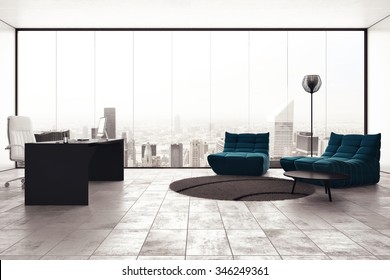 Luxury Executive Office With City View Window