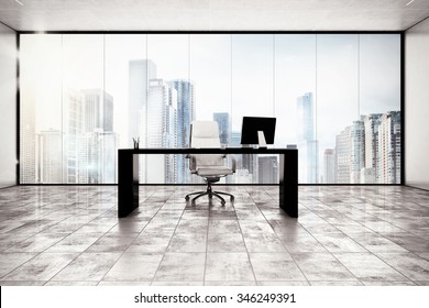 Luxury Executive Office With City View Window