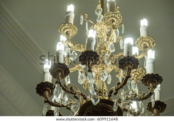 Luxury Expensive Chandelier Hanging Under Ceiling Royalty