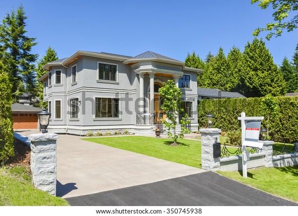 Luxury Family House Concrete Driveway Wide Stock Photo Edit Now