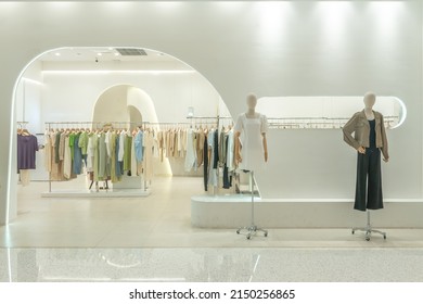 Luxury Fashion Store Front In Modern Shopping Mall.