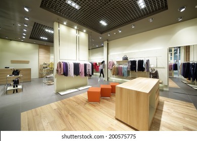 Luxury And Fashionable Brand New Interior Of Cloth Store