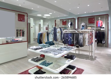 Luxury And Fashionable Brand New Interior Of Cloth Store