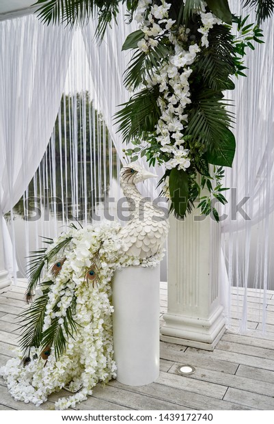 Luxury Floral Decor Wedding Ceremony Palm Royalty Free Stock Image