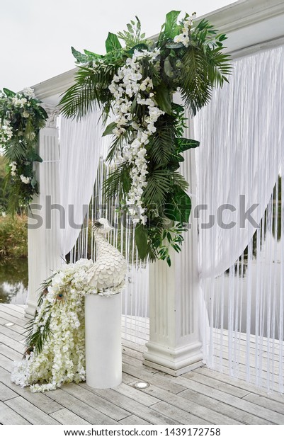 Luxury Floral Decor Wedding Ceremony Palm Stock Image Download Now