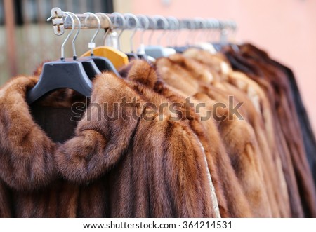 Luxury fur coat very sofly in vintage style