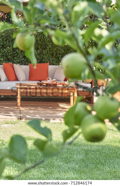 Luxury Garden Garden Furniture Natural Style Stock Photo Edit Now