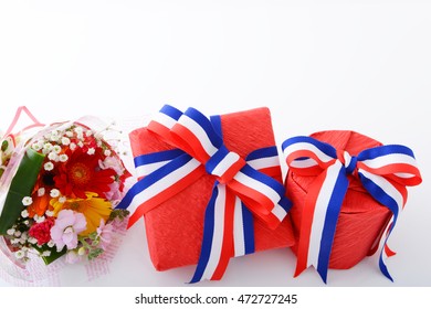 Luxury gift boxes with ribbon - Shutterstock ID 472727245