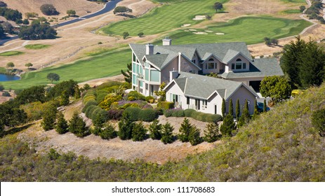 A Luxury Hillside Home Overlooking A Golf Course.