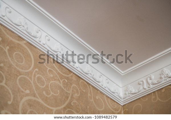 Luxury Home Ceiling Corner Ornamental Moulding Stock Photo Edit