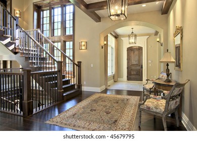 Luxury Home Entrance And Stairway