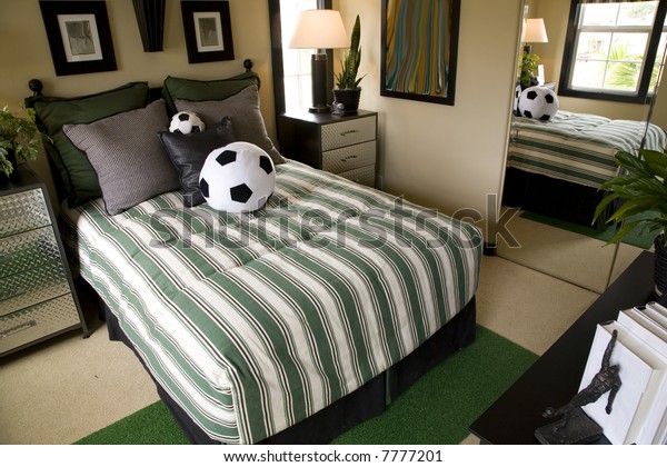 Luxury Home Kids Bedroom Soccer Decor Stock Photo Edit Now