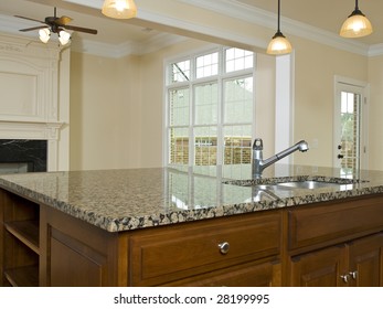 Luxury Home Kitchen Granite Island Counter Top