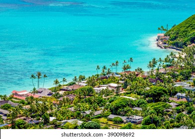 Luxury Homes Are Packed In On Lani Kai Beach On The Southwestern Shores Of Oahu.