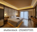 Luxury Hotel Room, Modern Classic Style, Cozy Situation, Beautiful Room Lighting Position. Favourite for Staycation