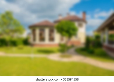 Luxury house exterior theme creative abstract blur background with bokeh effect