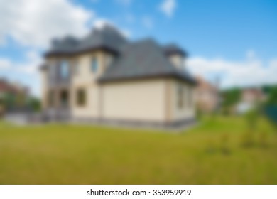 Luxury house exterior theme creative abstract blur background with bokeh effect