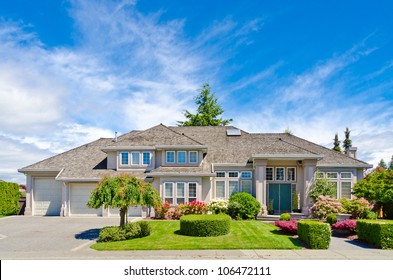 Luxury house at sunny day in Vancouver, Canada.