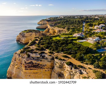 Luxury houses by amazing cliffs in Carvoeiro, Algarve, Portugal