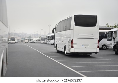 luxury intercity bus is departure from bus station - Shutterstock ID 2176572237