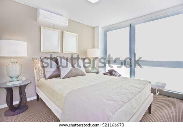 Luxury Interior Bedroom Modern Single Bed Stock Photo Edit