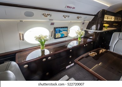 Luxury Interior In The Modern Private Business Jet