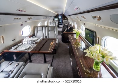 Luxury Interior In The Modern Private Business Jet