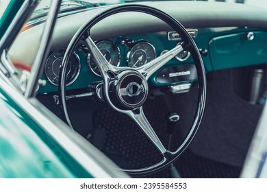 Luxury interior of vintage car - Powered by Shutterstock