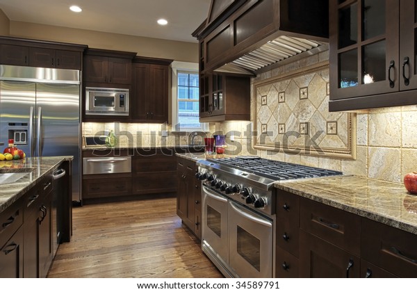 Luxury Kitchen Granite Countertops Stock Photo Edit Now 34589791