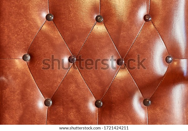 Luxury leather seat of a
vintage coach
