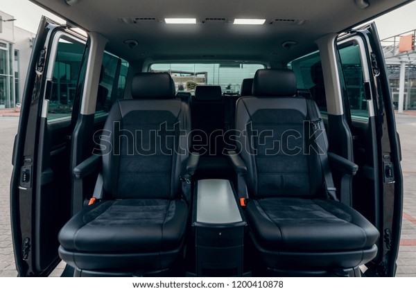 Luxury Leather Seats Van Interior Luxury Stockfoto Jetzt