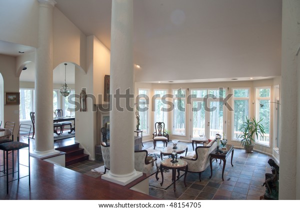 Luxury Living Room Slate Floor Stock Photo Edit Now 48154705