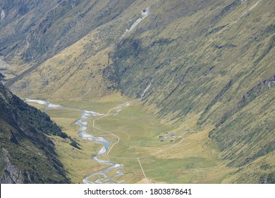 A Luxury Lodge On The South Island Of New Zealand, Which Can Only Be Reached By Helicopter. The Lodge Has Four Suites.