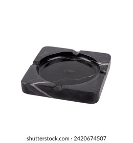 luxury marble ashtray cigar tray isolated on white