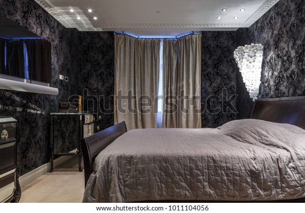 Luxury Master Bedroom Dark Colours Black Stock Photo Edit Now
